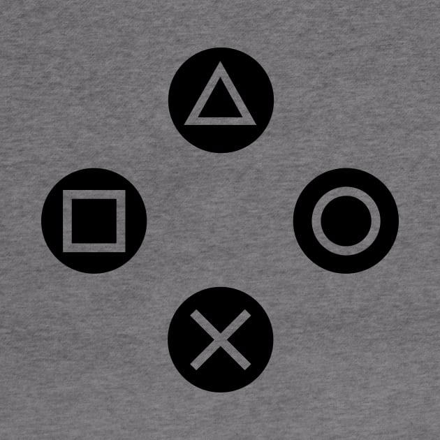 Play with Playstation Controller Buttons (Black and White) by XOOXOO